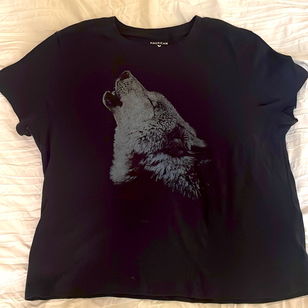 American eagle wolf crop tee